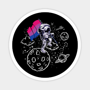 Astronaut Moon Bisexual Flag Space LGBTQ Gay Pride Magnet